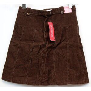 NWT 2005 Gymboree Tyrolean Lure Brown Corduroy Skirt sz 10 Heart Button Cute